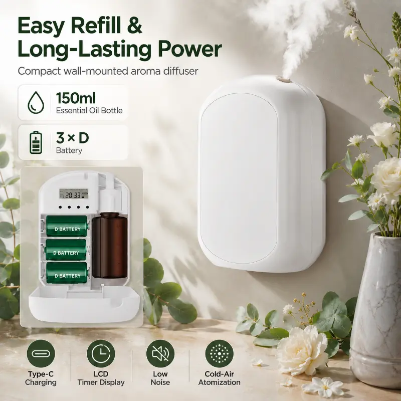 Dispensador de aroma para inodoro a batería